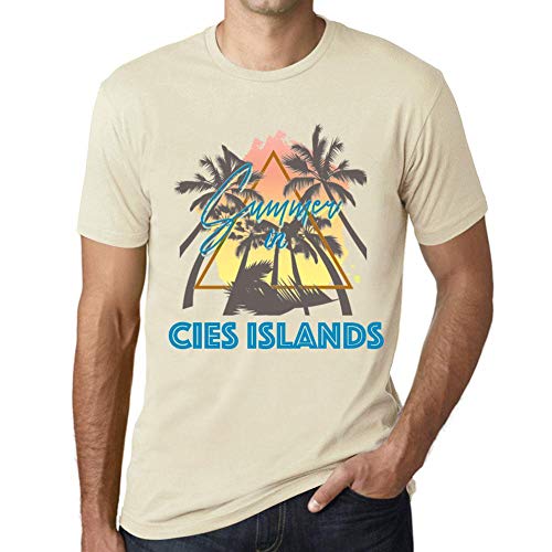 Hombre Camiseta Palma, Sol, Verano En Las Islas Cíes – Palm, Sunshine, Summer In Cies Islands – T-Shirt Vintage Manga Corta Regalo Original Cumpleaños Natural M