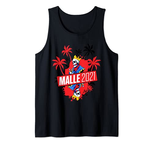 Malle 2021 - Esqueleto del Rey Party Mallorca Team vacaciones Tour Camiseta sin Mangas